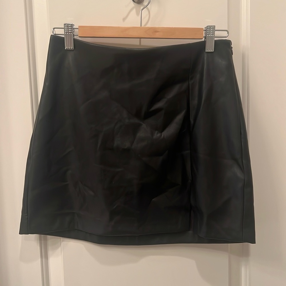 Black leather mini skirt from pull & bear size small